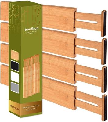 China Minimalist Adjustable Bamboo Drawer Dividers Expandable Drawer Organization Dividers For Kitchen Dresser Bedroom Bathroom for sale