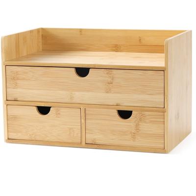 China Minimalist Mini Bamboo Desk Drawer for Office Home Toiletries Supplies Vanity for sale