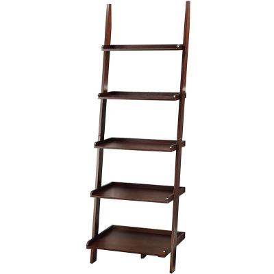 China Hot Modern Amazon Convertible 5-Tier Ladder Shelf Organizer With Solid Wood Frame for sale