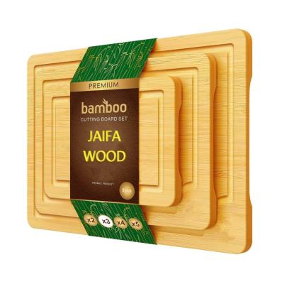 China Viable Bamboo Cutting Board Set with Juice Groove Wood Cutting Boards for Kitchen for sale