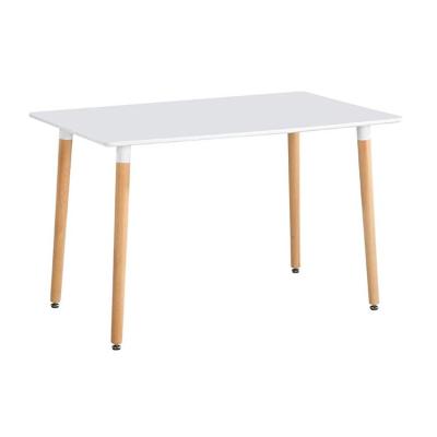 China Furniture Eifel Designer Rectangular Solid Wood Rectangular White Natural Wooden Legs 120x80cms (UK Only Product) Small Small for sale