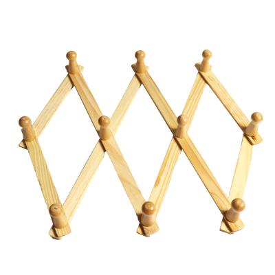 China Durable Expandable Solid Wood Coat Hanger Peg Keys Hat Towel Robe Rack Hat Cabinet Wall Mount Hook Ply 10 for sale