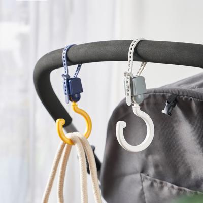 China Eco-freindly 2PCS Baby Stroller Accessories Multi Hook Baby Pram Prop Hanger Baby Bag Shopping Hook for sale