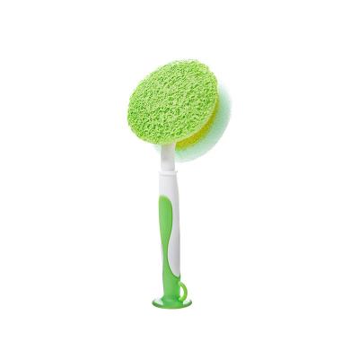 China Self Standing Cup Brush Pot Pan Sustainable Cleaning Cloth Cleaning Double Sided Sponge Cup Brush for sale