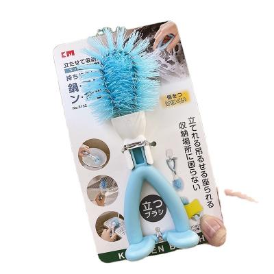 China Sustainable Creative Vertical Kitchen Cleaning Brush Space Stove Brush Dish Cup Brush for sale