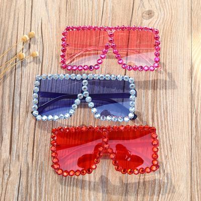 China 2021 luxury fashion brand sunglasses DOISYER 2021 brand deaigner color diamond new kids sunglasses bling diamonds for sale