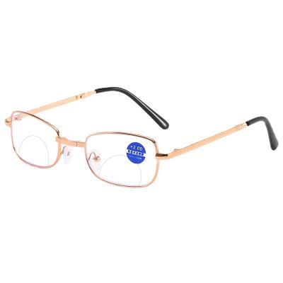 China 2021 Blue Light Folding Fashion Women Reading Glasses Men Wholesale Cheap Metal Reading Glasses Blocking Reading Glasses With Case for sale