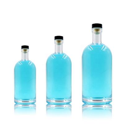 China Single Glass Liquor Bottle Gin Whiskey Rum Frosted Decal Beverage Supplier Spirit Bottle 500ml 750ml Clear For Liquor for sale