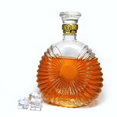 China Custom Beverage Whiskey Whiskey Liquor Rum Brandy Vodka Glass Bottle 750ml With Rubber Stopper And Tamper Proof Lock for sale