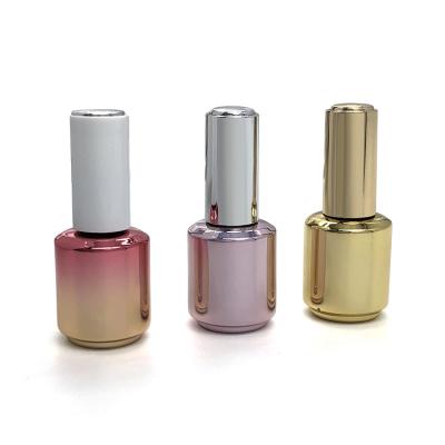 China Personal Care 15ml Empty Nail Polish Bottle With Brush And Gold Cap for sale