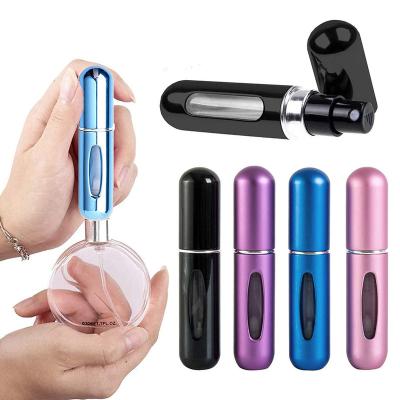 China 5ml 8ml Mini Travel Portable Aluminum Atomizer Refillable Empty Cosmetic Mist Pump Spray Perfume Bottle for sale