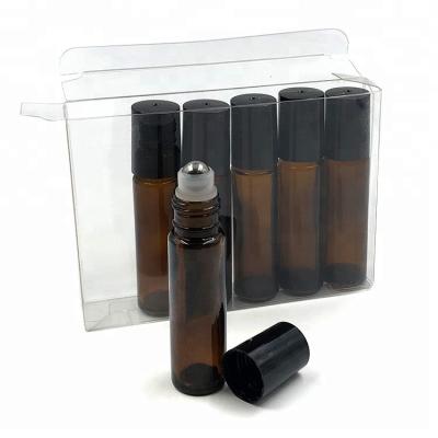 China Personal Care 10ml Amber Glass Roll-on Bottle with Cap and Ball, Pack of 6 for sale