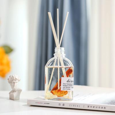 China Wholesale Empty Luxury Clear Single Piece Personal Care 100ml Morden Reed Diffuser Flat Glass Bottle With Aluminum Screw Lids And Reed for sale