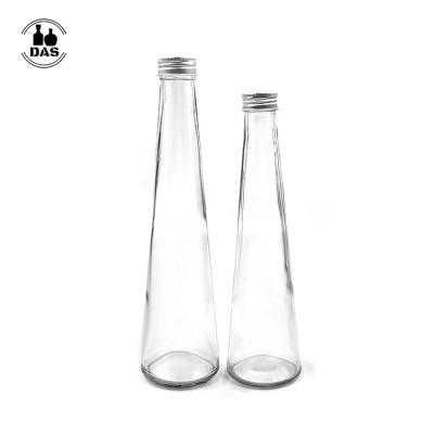 China Lead Free Eco-friendly Juice Tea Bottle Glass Creative 330ml Whiskey Bottle Cone Wine Beverage Bottle for sale