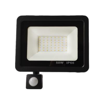 China IP66 Garden Flood Light With PIR Motion Sensor LED Floodlight High DOB Lumen Corridor Outdoor Lighting 10W 20W 30W 50W for sale