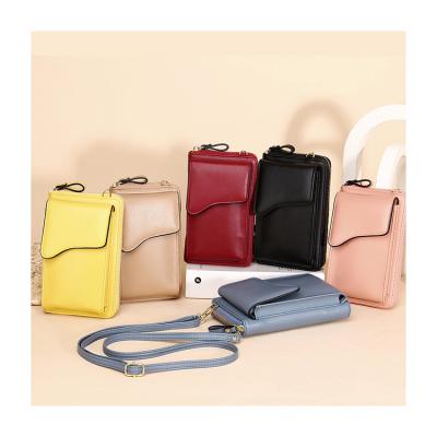 China Other Fashionable Short Solid Color Purse New Women Zipper Wallets Coin Purse Money Credit Card Holder Leather Phone Bags Designer Clutch for sale