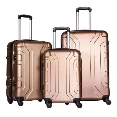 China Custom Made ABS Kit Malas 3pcs Hard Shell Carry On Rolling 360 Degree 4 Wheel Combination Lock ABS Suitcase Luggage Bag Moving Set for sale