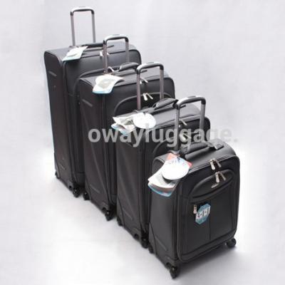 China High Quality Polyester Size 20 24 28 32inch Spinner 4 Wheels 1200D Polyester 4pcs Trolley Suitcase Luggage Sets for sale