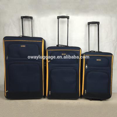 China Polyester Wheels 3pcs Inner Trolley Luggage Bag Stock Inventory for sale