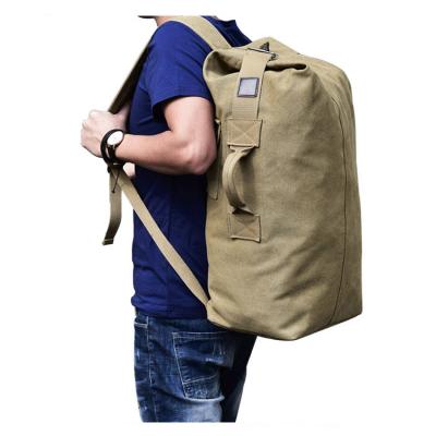 China Foldable Solid Color Men's Multifunctional Military Sports Travel Outdoor Tactical Rucksack Duffel Bag Canvas Rucksack for sale