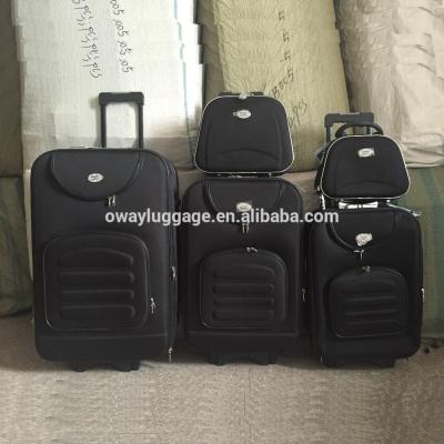 China 600D Polyester Honey Comb Frame Stock EVA 5pcs Trolley Luggage Suitcase Bag Set for sale