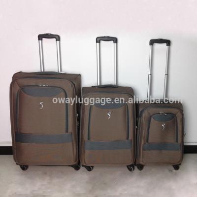 China Polyester Factory Clearance Trolley Suitcase Set Travel Luggage Bag 3pcs 1200D Polyester Stock for sale