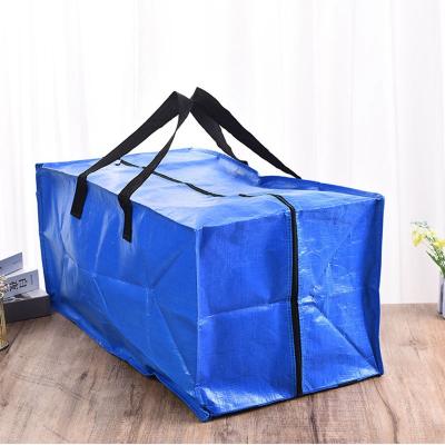 China Handled Customize Large Capacity Jumbo Laminating Printing PP PE Woven Storage Bundle Shopping Packing Bag for sale