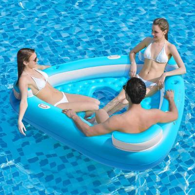 China Portable Hot Sale Amazon Island Pool Float Lake Lounge Person Raft Party Relaxation Multi Island Inflatable Pool Float For Adult for sale