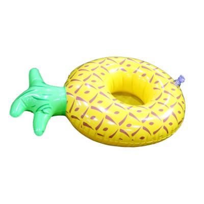 China Amazon Viable Hot Sale PVC Swimming Pool Beach Pineapple Fruit Coffee Inflatable Drink Cup Holder for sale