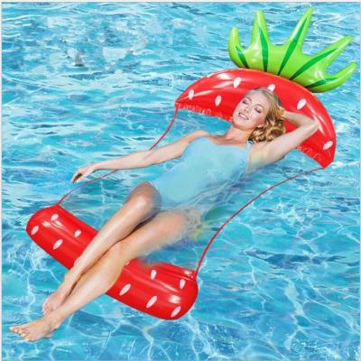 China Hot Sale Amazon Strawberry Water Hammock Portable Hot Adult Beach Holiday Pool Float Inflatable Lounger for sale