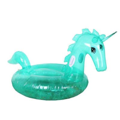 China Durable Adult Game Water Play Pool Toy Inflatable Unicorn Summer Beach Holiday Unicorn Lounge Raft Light Green Ride On Pool Float for sale