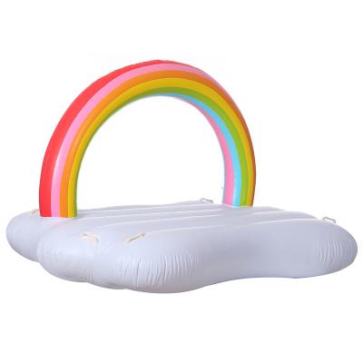 China Portable Hot Adult Water Air Mattress Amazon Rainbow Pool Float Island Lounge Inflatable Raft for sale