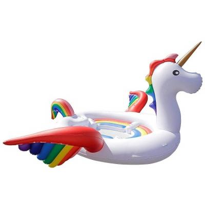 China Fimaly Extra Large 6 Person Unicorn Water Float Durable Giant Inflatable Raft Lounge Floating Island Summer Lakeside Poolside Floating Island For Adult for sale