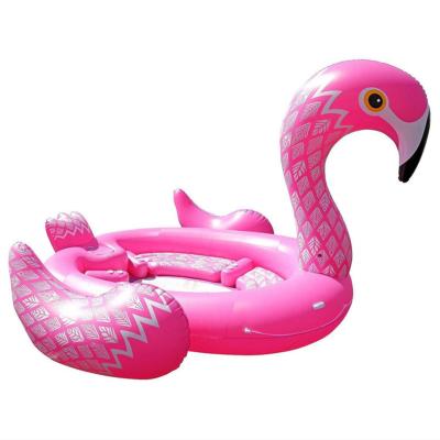 China Inflatable Durable PVC Ride-on Row Flamingo Summer Swimming Water Pool Giant Animal Float Float For Adult for sale