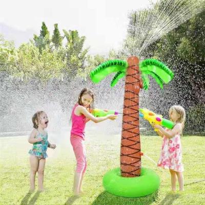 China PVC Portable Outdoor Inflatable Kids Sprinkle Splash Play Equipment Toy Spray Sprinkler Coconut Tree For Kids Play for sale