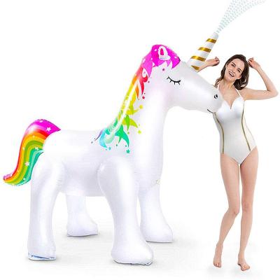 China Amazon Sale PVC Kids Garden Lawn Durable Hot Outdoor Inflatable Water Play Giant Spray Splash Sprinkler Unicorn For Kids for sale