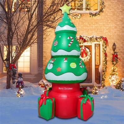 China Inflatable LED Light PVC LED Christmas Decoration Tree with Multicolor Gift Boxes Ornament Indoor Outdoor Garden Yard Party for sale