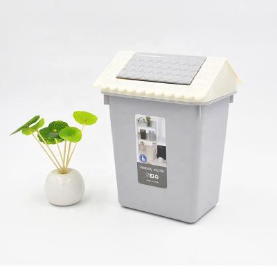 China QIYUE New Design Eco-friendly Plastic Garbage Bin Stocked Mini Trash Can For Household And Office for sale