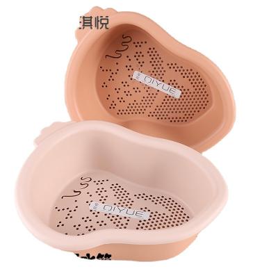 China Modern Cheap Price Double Layer Fruit Vegetable Drying Storage Basket Washing Drain Basket With Handle for sale