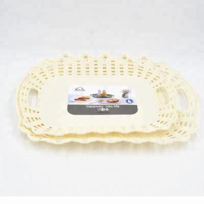 China QIYUE Wholesale Home Restaurant Plastic Eco-friendly Serving Tray Customized Big Cake Food Serving Tray for sale