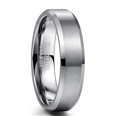 China 6mm High Polished Tungsten Romantic Ring Set of Tungsten Carbide Rings for sale