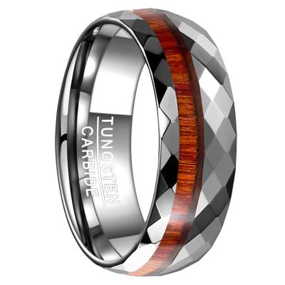 China Classic Romantic Ring Tungsten Carbide Tungsten Wood Jewelry Men Ring for sale