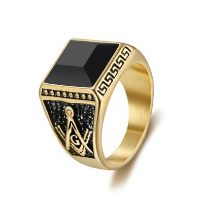 China Premier Exquisite Design Gems Black Stone Ring Men Appreance Rings for Men Gold for sale