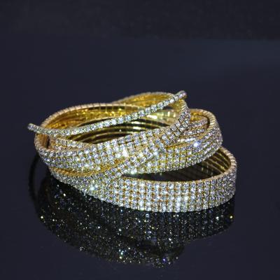 China Gold CLASSIC rhinestone elastic anklet chain chains elastic rhinestone anklet chains G0024 wholesale for sale