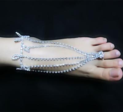 China Romantic Rhinestone Alloy Sandals Anklets G0016 for sale