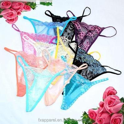 China Good Quality Antibacterial Mixed Design Women Lace Up G-String Underwear for sale