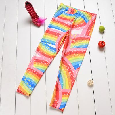 China Rainbow 3D Breathable Kids Leggings Digital Printed Girls Leggings Pants S-XL C5088 for sale