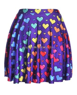 China Colorful Loving Gradient Heart 3D Digital Printed Dress S-4xl Short Shorts Skirt SK55041 Plus Size Mini for sale