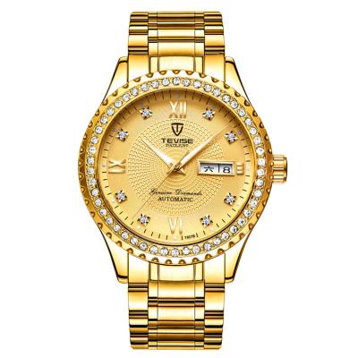 China Luxury Brand Gold And Diamond Mechanical Movement Watches Men Automatic Luxury Watch Fashion Water Resistant for sale