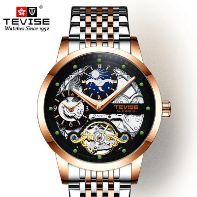 China Dropshipping Tourbillon Moon Phase Mechanical Hollow Watch Elegant Hands Watch Custom Logo for sale